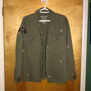 Worn once . American Eagle jacket. Army green